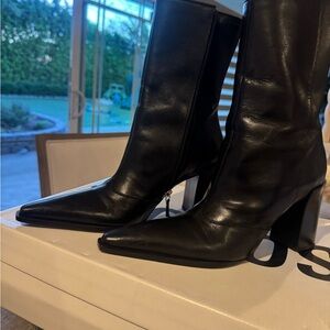 SCHUTZ Black Heeled Leather Boots